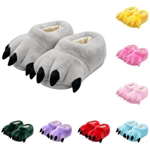 Kids Animal Paw Plush Claw Slippers