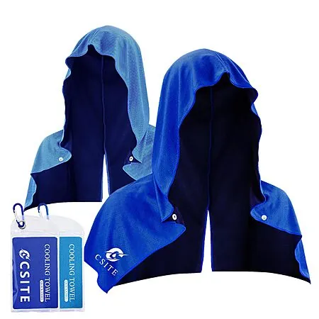 2-Pk CSITE UPF 50 Cooling Hoodie Towels (Various)
