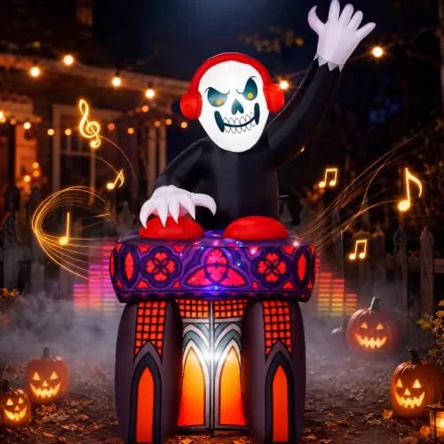 6' DJ Skeleton Inflatable Decoration