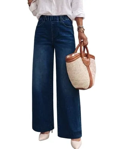 Wide Leg Elastic Waist Stretchy Pants