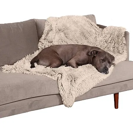 Prime Members: Furhaven Large Waterproof Faux Fur & Velvet Pet Throw (Taupe)