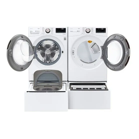 LG 4.5 Cu. Ft. Front Load Washer & 7.4 Cu. Ft. Gas Dryer Bundle w/ Pedestals