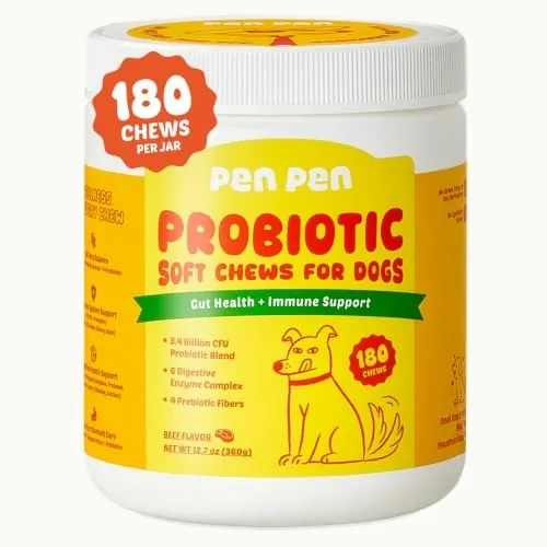 Penpen Probiotic and Enzyme Soft Chews for Dogs 180-Count