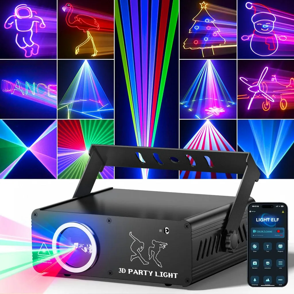KeoBin App-Controlled 3D Animation Party Light