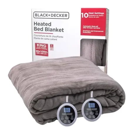 BLACK+DECKER King Size 90" x 100" Micro Plush Dual-Zone Heated Blanket