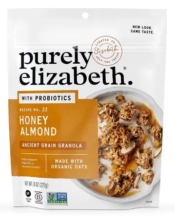 6-Pack 8oz Purely Elizabeth Honey Almond + Probiotics Ancient Grain Granola