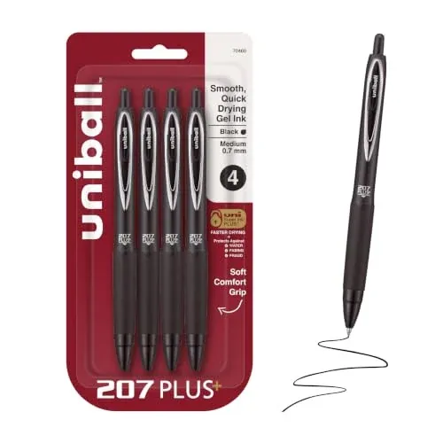 uni-ball 207 Retractable Gel Pens 4-Count