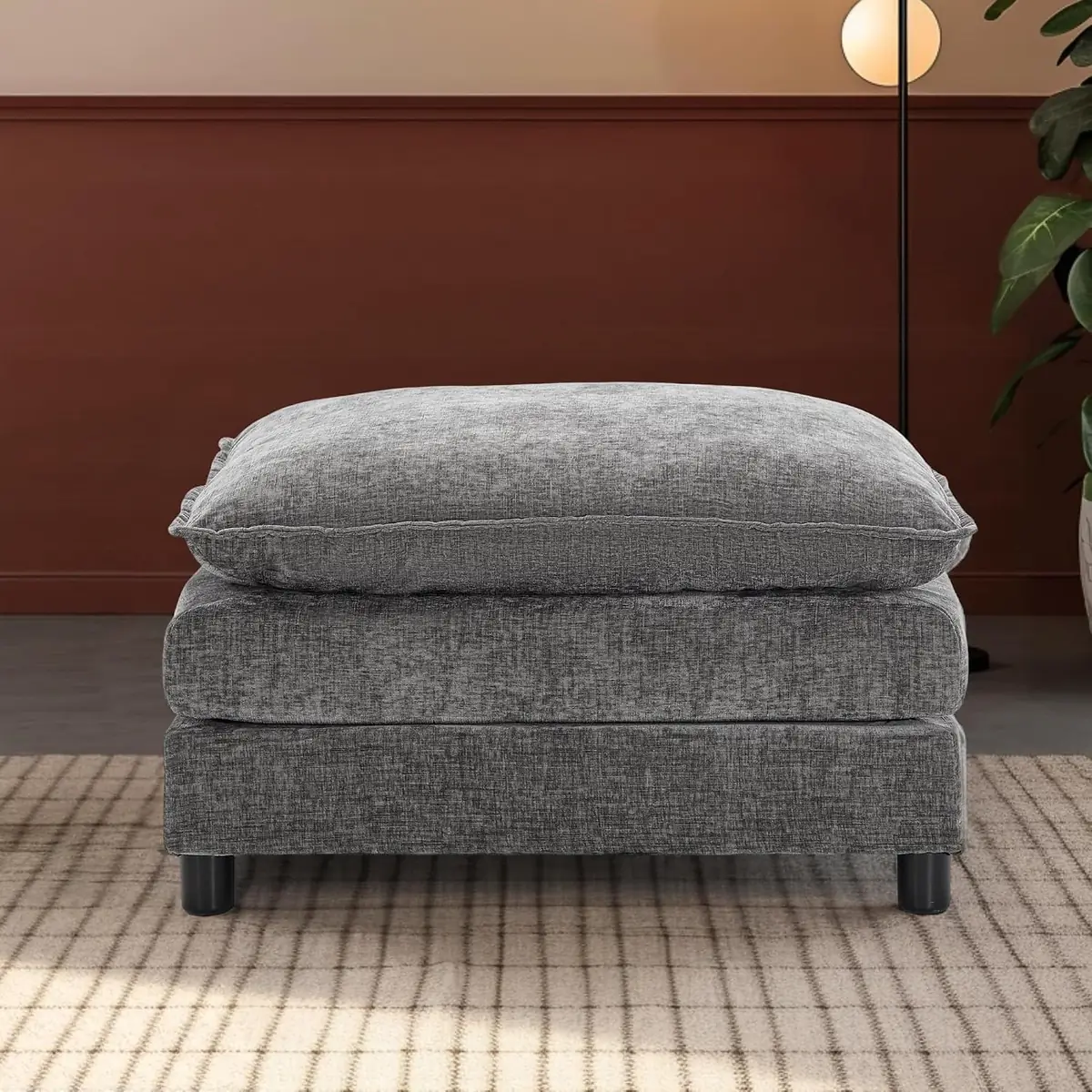 Vikayamics Chenille Cloud Ottoman Foot Stool