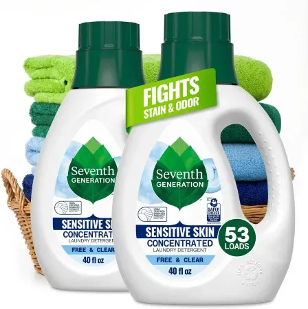 2-Pack 40oz Seventh Generation Free & Clear Concentrated Laundry Detergent