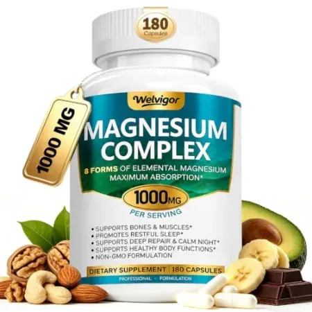 180-Count Welvigor 1000mg Magnesium Complex Supplement Tablets