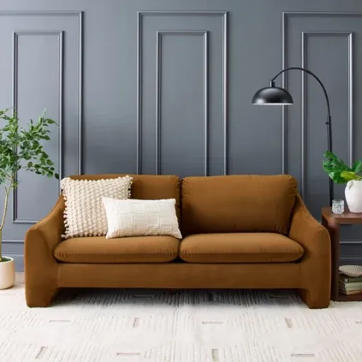 Better Homes & Gardens Emerson Sofa Ochre Velvet