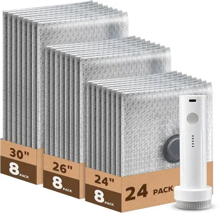 24-Count XyVoltic Vacuum Storage Bags w/ Rechargeable Pump
