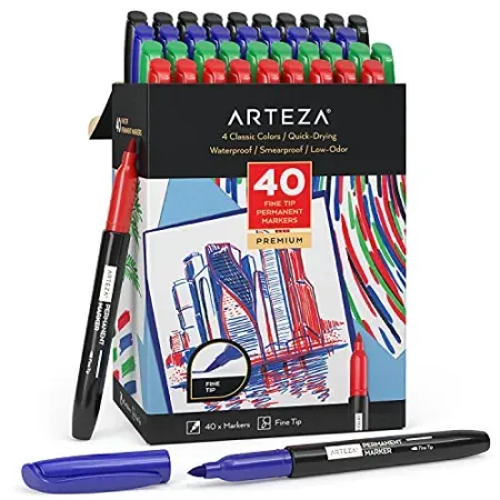Set-of-40 ARTEZA Colored Permanent Markers