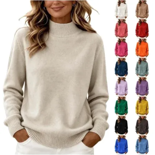 Mock Neck Sweaters Long Sleeve