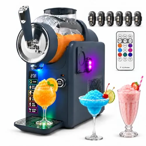 Slushie & Soft Serve Ice Cream Machine with LED Party Lights