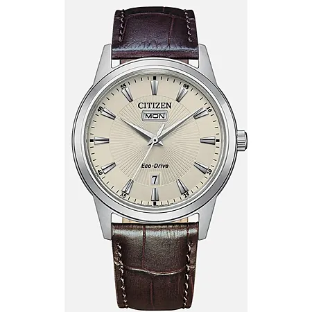 Refurb: 40mm Citizen Men's Classic Day Date Window Brown Eco-Drive Watch