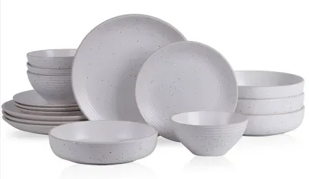 16-Piece Stone Lain Lauren Stoneware Round Dinnerware Set