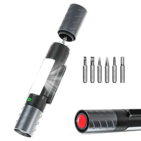 NetCan Rechargeable Car Flashlight w/ Window Breaker & Screwdriver Set