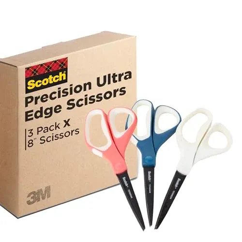 3M Scotch Precision Ultra Edge 8" Scissor 3-count