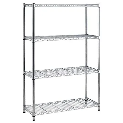 BestOffice 4-Shelf Heavy-Duty Metal Wire Storage Rack in Chrome (54"x36"x14")
