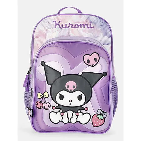 17" Sanrio Hello Kitty and Friends Girls Quilted Backpack (Kuromi)