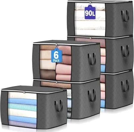 6-Pack 90L Budding Joy Foldable Fabric Storage Containers