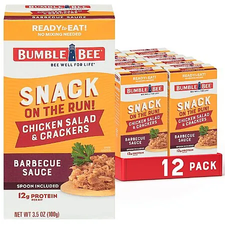12-Pk Bumble Bee Snack On The Run! Snack Pack (BBQ Chicken Salad w/ Crackers)
