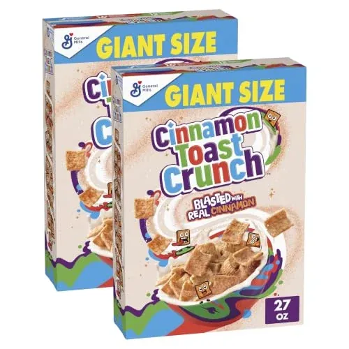 Original Cinnamon Toast Crunch Breakfast Cereal, 27 oz Giant Box (2-Pack)