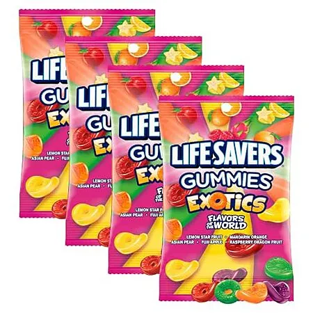 4-Pk 7-Oz Life Savers Exotics Gummy Candy