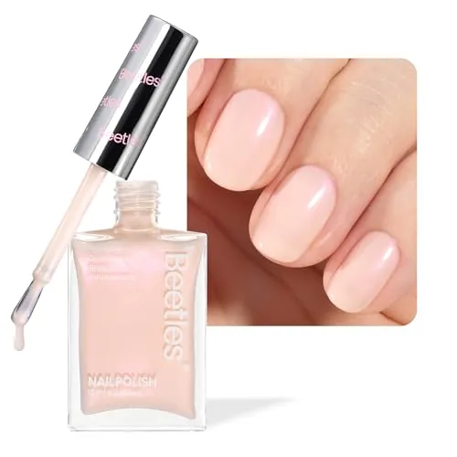 Beetles 2-in-1 Nail Strengthener & Growth Concealer Polish (Pink White Shimmer)