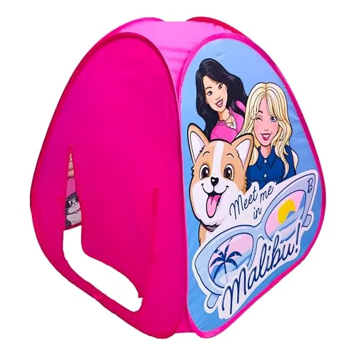 Barbie Malibu Toddler Pop Up Play Tent w/ Triangle Peek Through Window (No Floor)