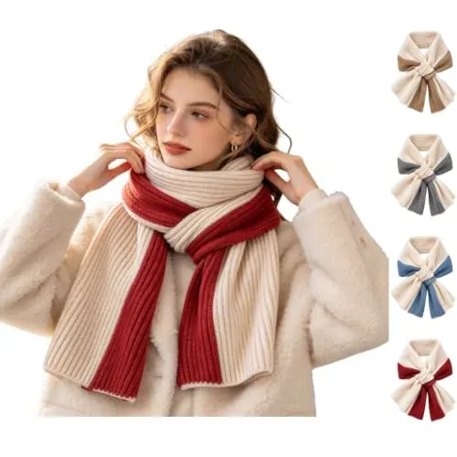 Winter Scarf Long Thick Ribbed Knit