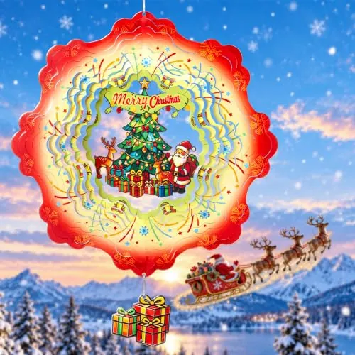SUNCKET 12-Inch Christmas Wind Spinner