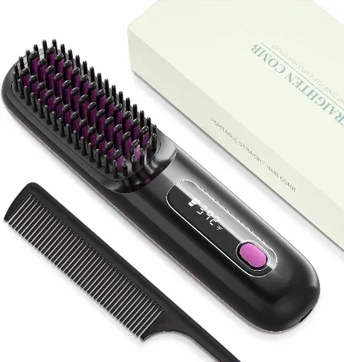 Hair Straightener Brush, Ceramic Ionic Anti-Frizz