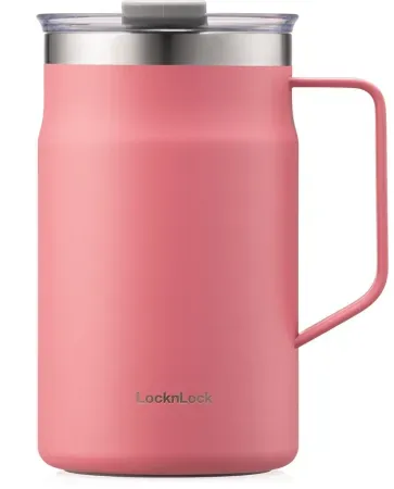 LocknLock Premium 18/8 Stainless Steel Metal Metro Mug (20 oz)