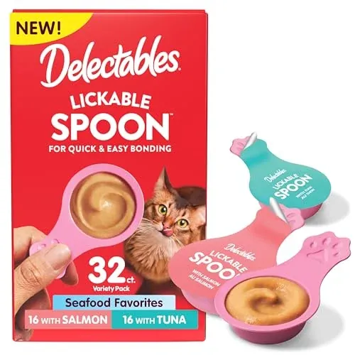 Delectables Lickable Spoon Handheld Wet Cat Treats 32-Count