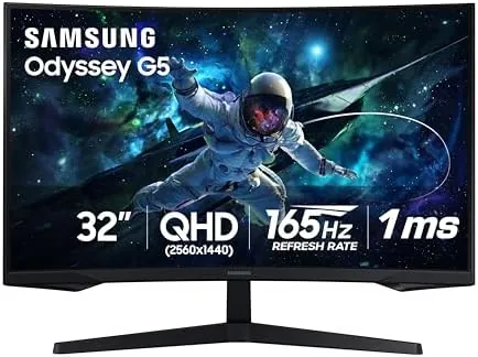 Resale: Like New: 32" Samsung Odyssey G55C 2560x1440 165Hz 1ms Curved Gaming Monitor