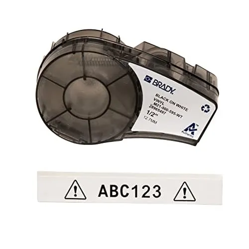 Brady Authentic (M21-500-595-WT) All-Weather Vinyl Label for Indoor/Outdoor ID