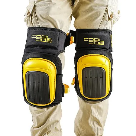 COOLJOB Men's Heavy Duty Anti-Slip Cap Gel & Foam Cushion Knee Pads