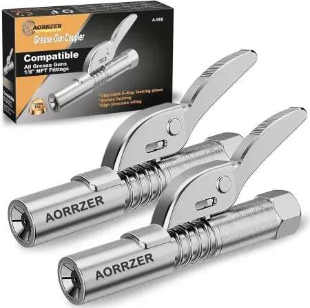2-Pack Strong Lock-on Greases Gun Couplers