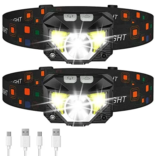 LED Rechargeable Headlamp Flashlight- 2 Pack