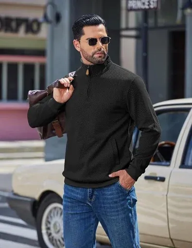 COOFANDY Quarter Zip Pullover Shirts - Color Options