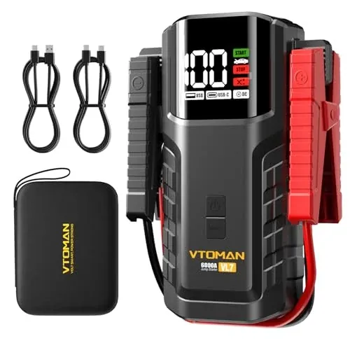VTOMAN VL7 6000A LiFePO4 Portable Jump Starter for Gas and 10L Diesel