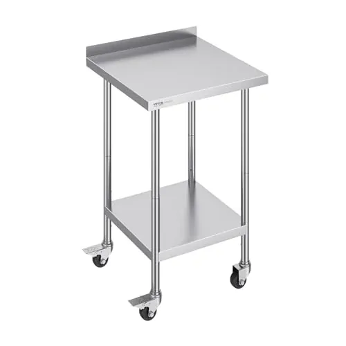 VEVOR Stainless Steel Commercial Food Prep Work Table 24" x 24" x 40"