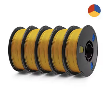5-Pk 1kg Nexaforge Tricolor Silk PLA 1.75mm 3D Printer Filament