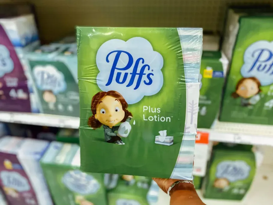 Puffs Plus Lotion Tissues 124-Count Boxes 8-Pack
