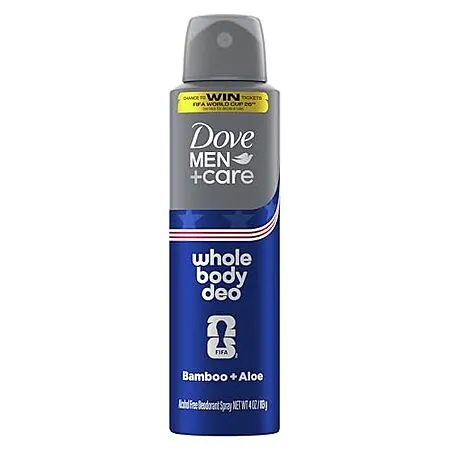 4oz Dove Men Whole Body Aluminum-Free Deodorant Spray (Bamboo + Aloe)