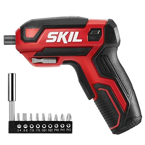 SKIL Rechargeable 4V Cordless Screwdriver w/ 9-Pcs Bit Set & Bit Holder
