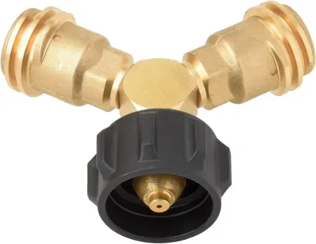 Flame King Propane Tank Y Splitter Adapter with Valves