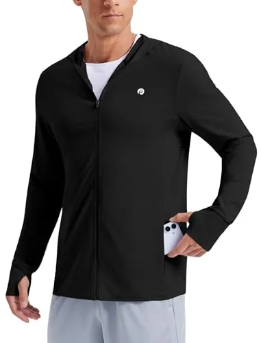 PINSPARK Men's UPF 50+ Lightweight Full-Zip Sun Hoodie Jacket